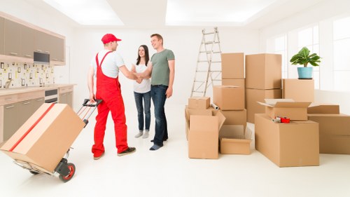 Furniture and household items prepared for a Barnes home removal