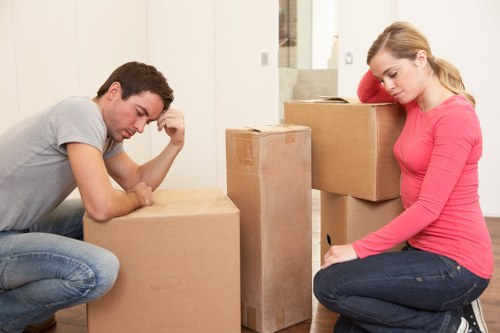 Professional movers handling boxes and furniture in Barnes